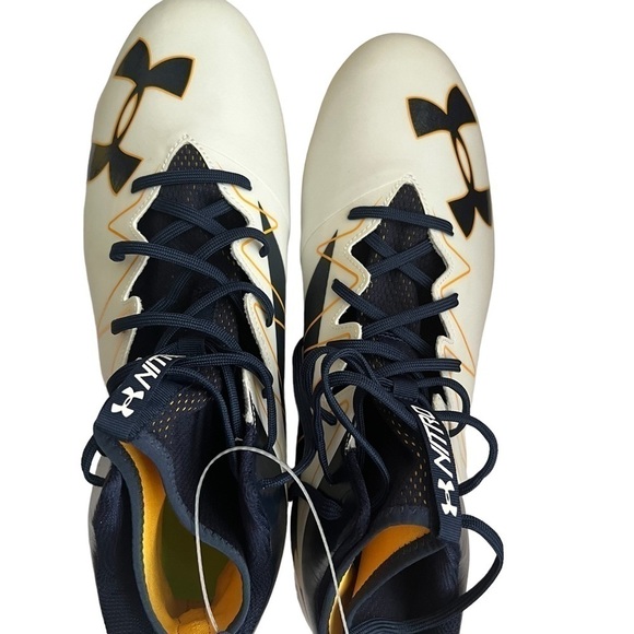 Under Armour Mens Nitro Pro Football Cleats White Blue Yellow Size 15 main image 11